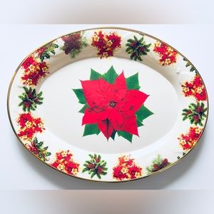 Christmas Holiday Serving 19”L x 14.75”W, Multi-Colored, Large Platter